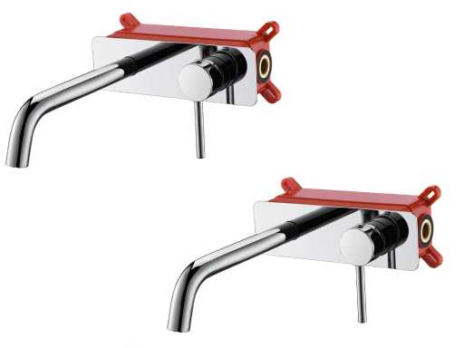2x Robinet mural encastrable Mawialux - chrome