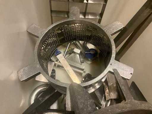 Various disassembled stainless steel parts of pumps