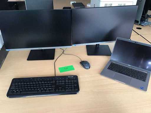 Workstation 2 monitors and Dell latitude i7 incl monitors and accessories 