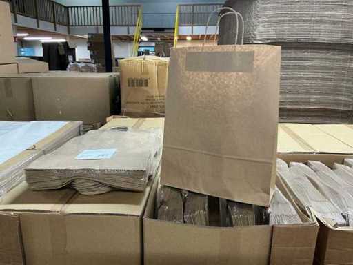 Partij Paper Carrier Bags 32+12x41cm brown fsc unprinted (3000x)