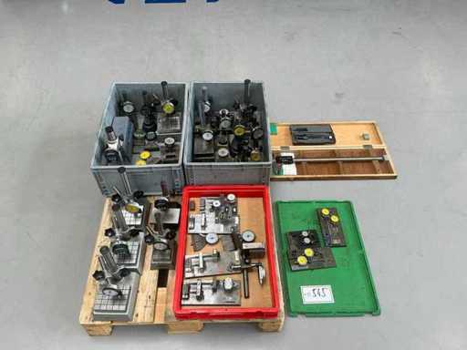 Beaucoup d’instruments de mesure de précision (indicateurs de cadran, pieds, jauges, dispositifs de montage)