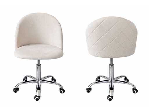 Set von 4 neuen Bürostühlen auf samtfarbenen Stühlen mit verstellbarer Stuhlhöhe