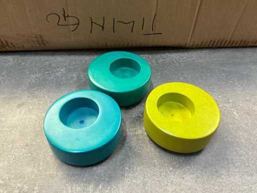 Fair Trade waxinelichthouder steen set van drie (16x)