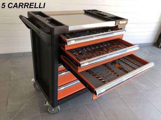 HÜTTENBERG Set of 5 Complete Tool Trolleys