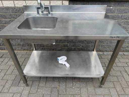 Inox 120cm - Spoeltafel