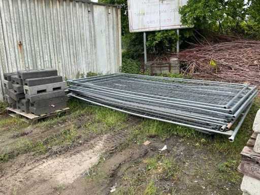 Clôture de chantier avec bloc en plastique (20x)