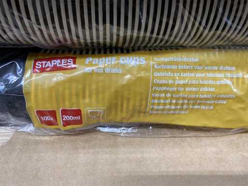 *NOI* Căni de hârtie Staples 200ml pentru băuturi calde (pachete de 100)