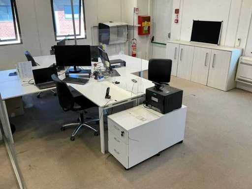 Poste de travail quadruple de bureau