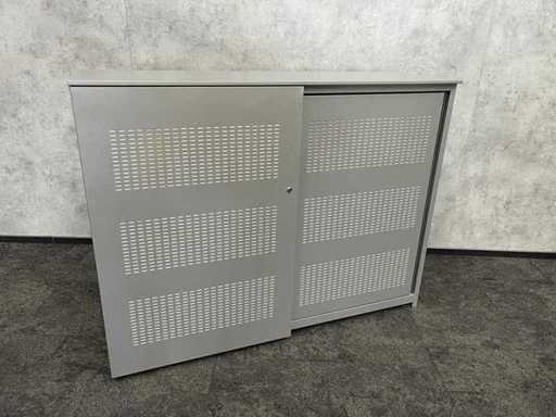 Acoustic sliding door cabinet gray
