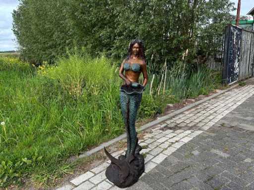 Meerjungfrau-Bronzeskulptur 