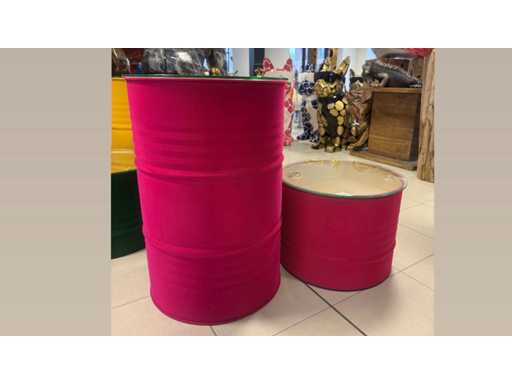 Ton in velours / fluweel 2 hoogtes Pink