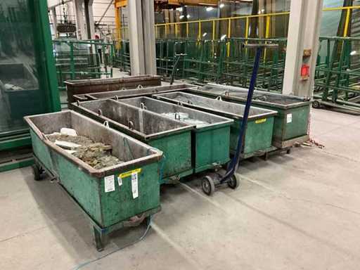 Mobiele glas- en afvalcontainer (8x)