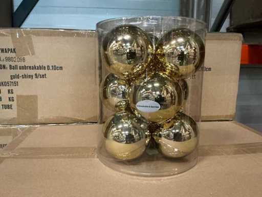 Partij kerstballen unbreakable&seamless D10cm gold-shiny 9/tube (84 tubes)
