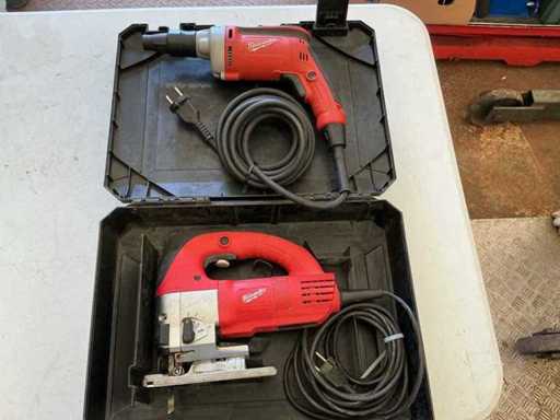 Milwaukee Jigsaw + śrubokręt Gyproc (2x)