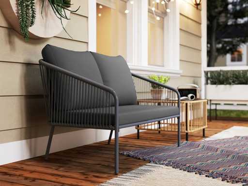 Garden sofa with cushions 2 places
