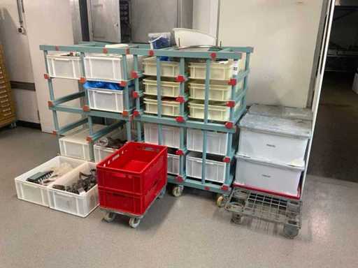 Kunststof stelling met inhoud (2x)