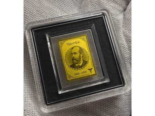 Feine 1/1000 oz Goldmünze mit hochwertiger Prägequalität und historischem Robert-Koch-Motiv als besonderes Sammlerstück