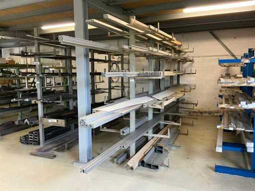 Podwójny stojak wspornikowy z profilami aluminiowymi