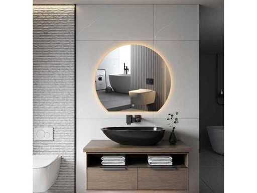 Oppio DECO - 120 CM ( Randloos ) Halfrond Badkamerspiegel met verlichting