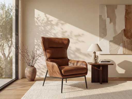 Camel buffalo leren fauteuil