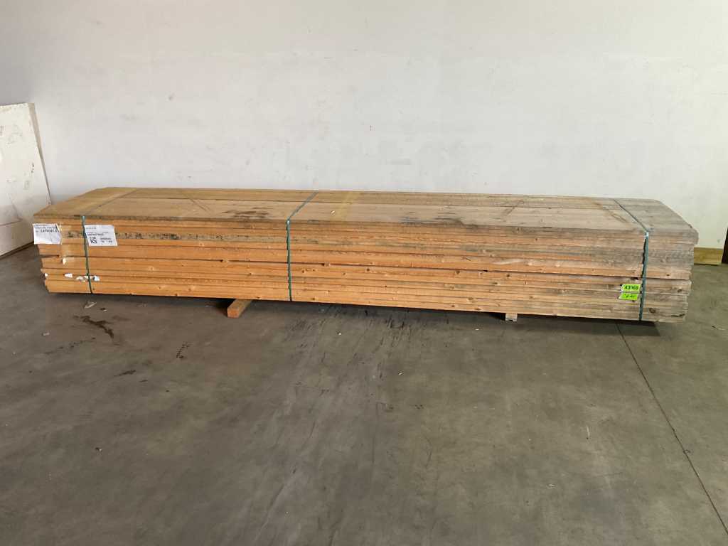 Vuren plank 420x15x2,2 cm (27x)
