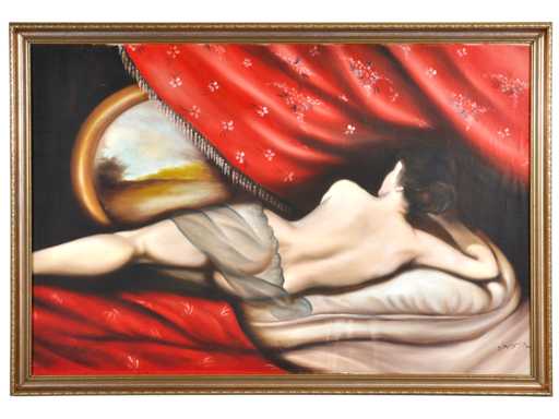 G. Spagnolo - Reclining Woman by the Window - 80x120 cm - 1979