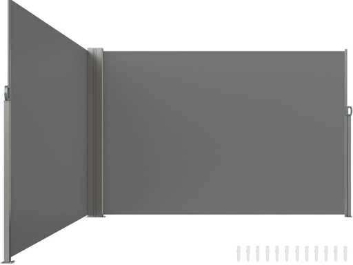 Auvent latéral rétractable – Brise-vue extérieur – 200 x 590 cm