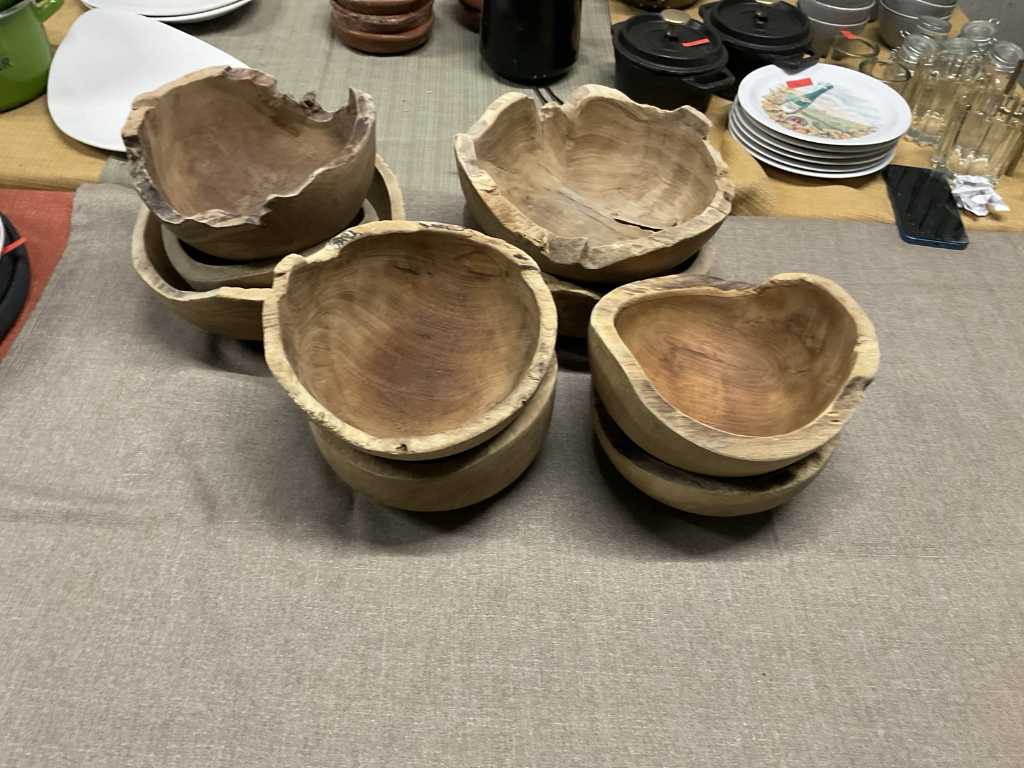 drewniane miski (9x)