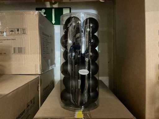 Partij kerstballen unbreakable&seamless D7cm black 24/tube (32 tubes)