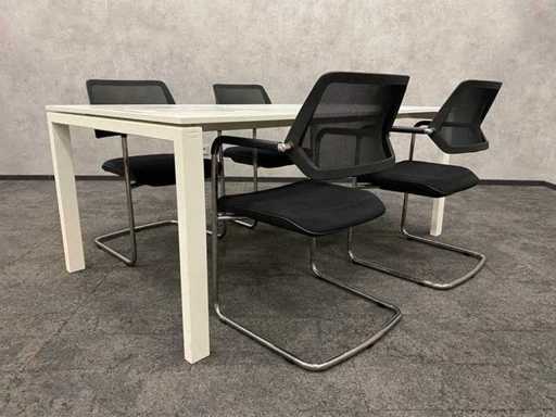 Gispen/ Steelcase - 4 person meeting set 180x100