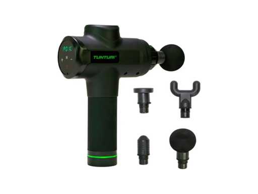 Tunturi MG50 Massage Gun - Incl. Attachments and case - Rechargeable massage device - Massage gun - Color: black