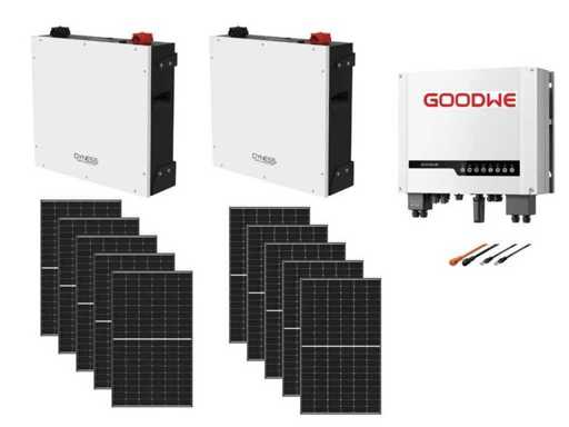 Trina - Goodwe - Dyness - ensemble de 10 panneaux solaires (440 wp) - onduleur avec batterie de 10 kW