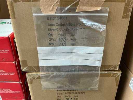 Partij sluitgtipzakken + schrijfvlak 22x28cm (7300x)