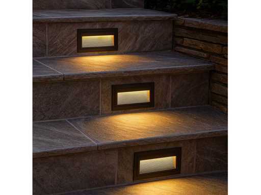 10 x LED Stair Lighting – 6W – 3000K Warm White – IP65 – Rectangular – LY05