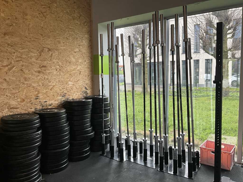20 different Olympic weight bars + weights POWERFACTORY, XENOS