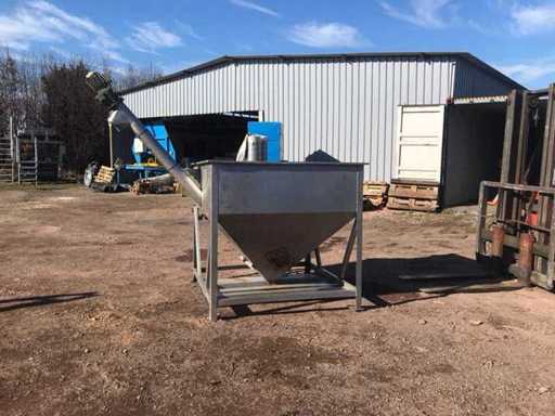 Storage tank with discharge screw stainless steel