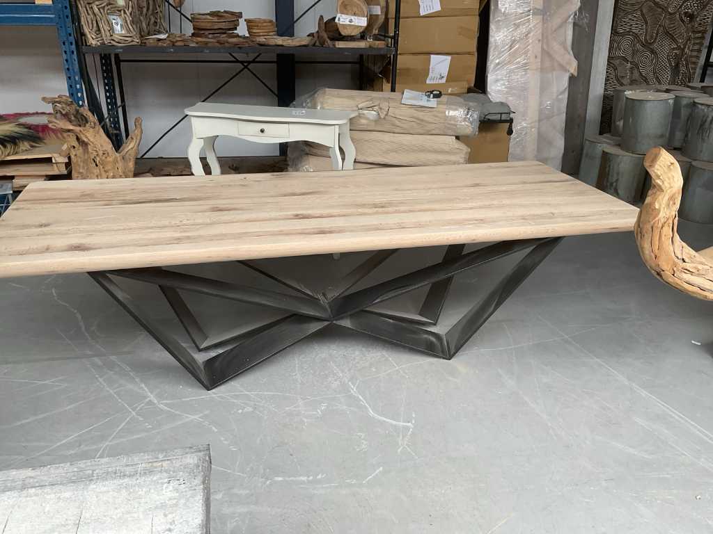 Solid oak dining room table