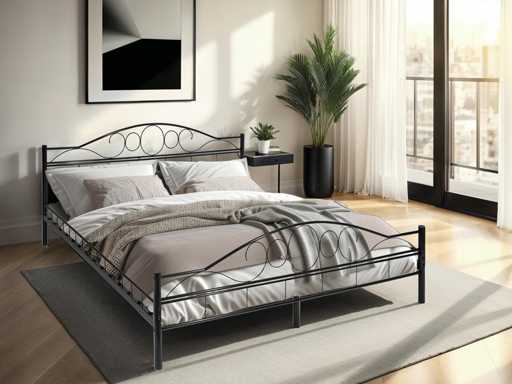 Lit de chambre avec sommier à lattes - design romantique - 180x200cm