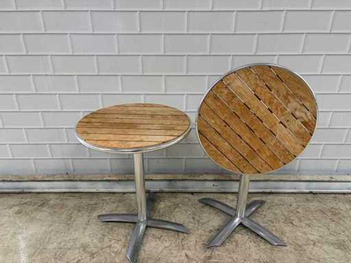Aluminum wood Bistro folding table (2x)