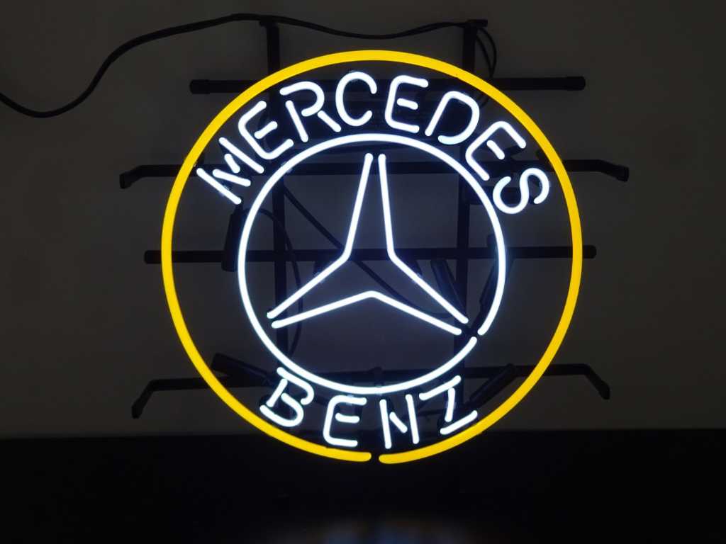 Mercedes Benz - Enseigne NEON (verre) - 40 cm x 40 cm