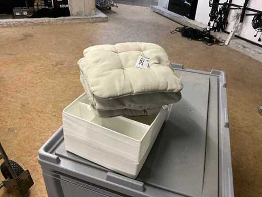 4 pezzi cuscino grigio 40x40 + 2 vassoio per posate