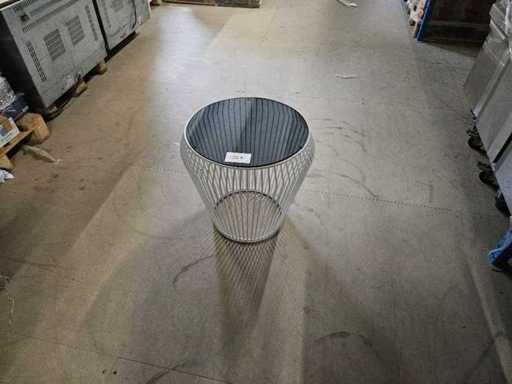 Table basse en verre blanche 50 cm Ø