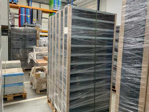 Povag Armoire à étagères ouvertes - 12 étagères noir/gris