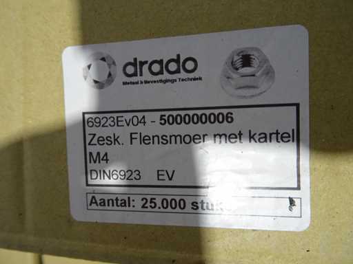 Drado - 6923Ev04 - Tuerca de brida hexagonal con M4 moleteado (650000x)