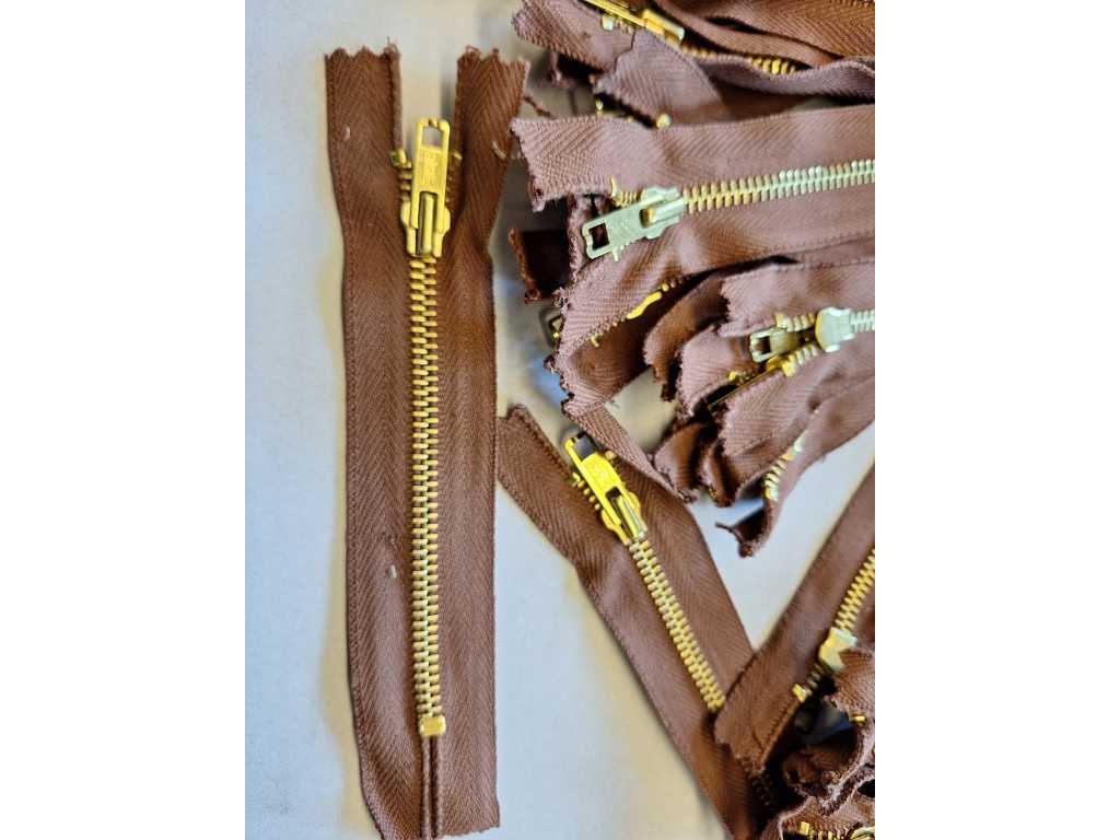 50 pieces zippers YKK 14cm metal brown