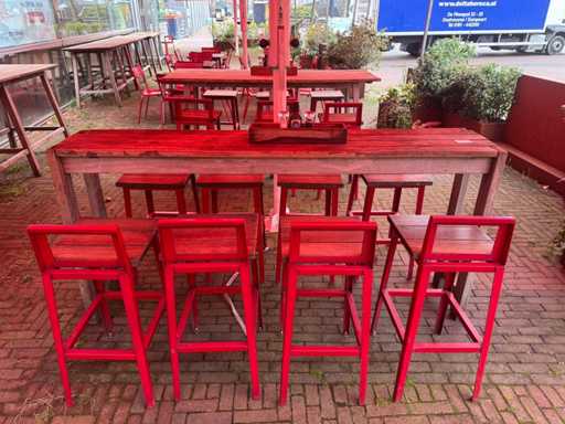 Hutten - Terras barkruk met rugleuning (6x)