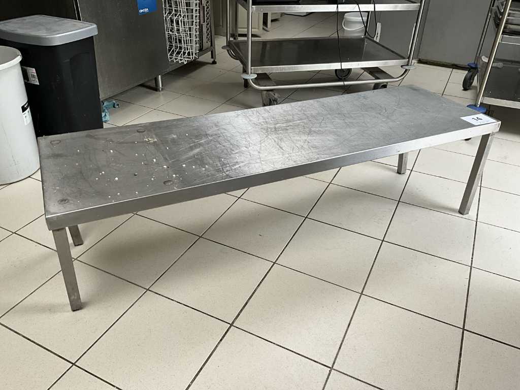 Low stainless steel work table approx. 150 x 46 x 40cm