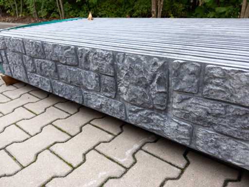 Betonplaat - Steenmotief - Hout betonschutting (16x)