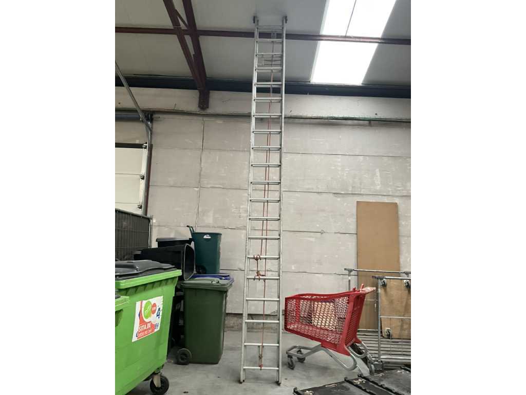 Extendable 2-part aluminium ladder