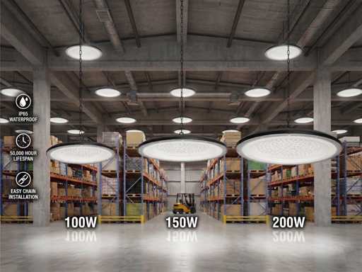  100W 6500K LED UFO Highbay Waterdicht met lens (30x)